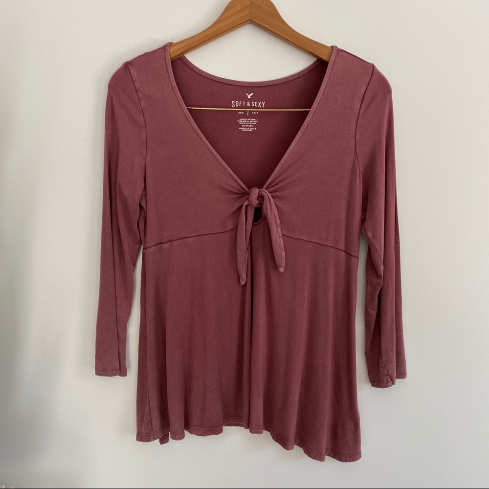 America eagle soft and sexy tie front swing top - Picture 3 of 8